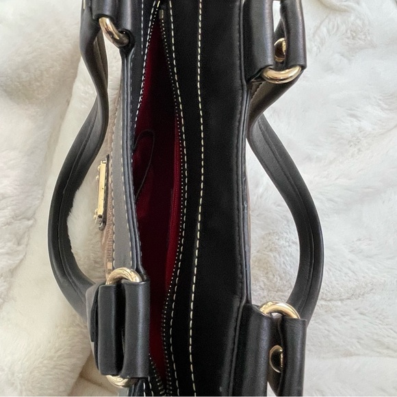 Dooney & Bourke Signature Collection DB Anniversary Print Leather Satchel Bag - Picture 8 of 9